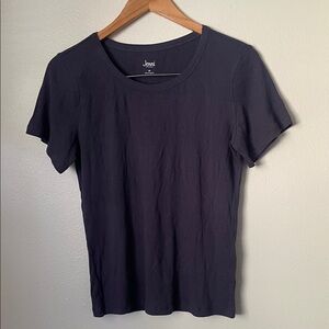 Jenni Dark Navy Ribbed Short Sleeve Tee